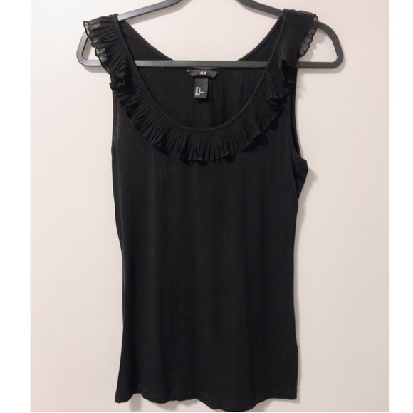 H&M | Black Ruffle Tank Top - Picture 1 of 4